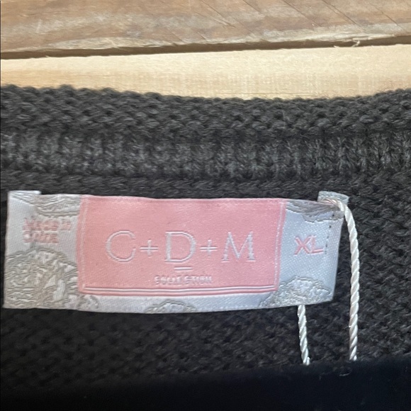 C+D+M size XL Charcoal Color Soft Oversized Lightweight Sweater with Pocket - Picture 2 of 9